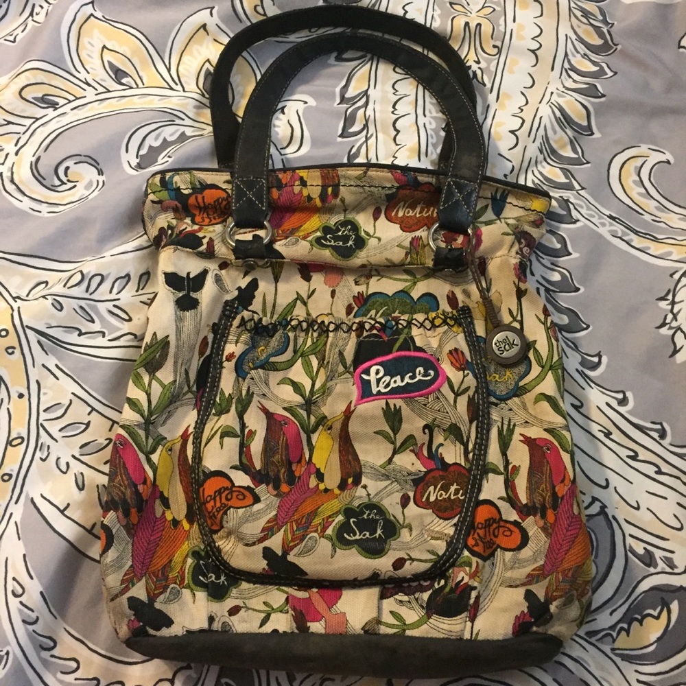 ☮️ Sakroots Natural Peace Artist Circle Hobo Bag